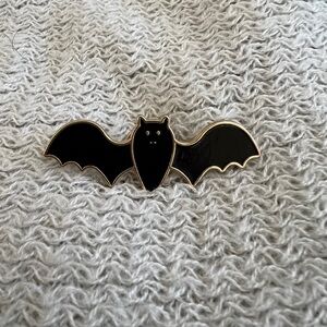 Black bat enamel pin